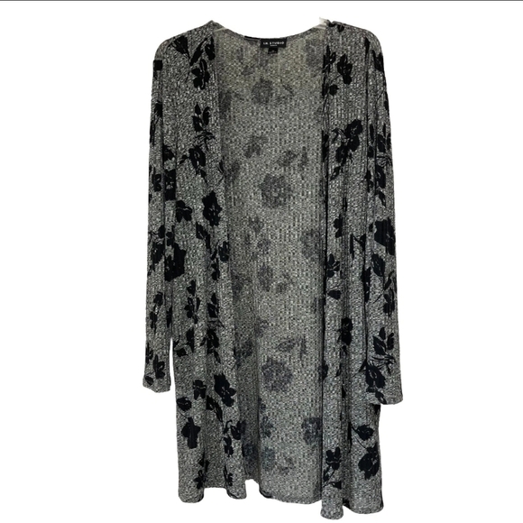 I.N. Studio Sweaters - I.N. Studio Black and White Patterned Cardigan